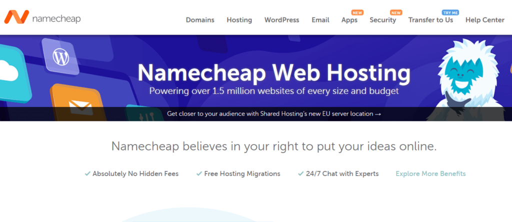 Namecheap -web hosts server