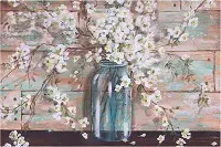 Patton Wall Decor Blooms In Mason Jar Floral Canvas Art