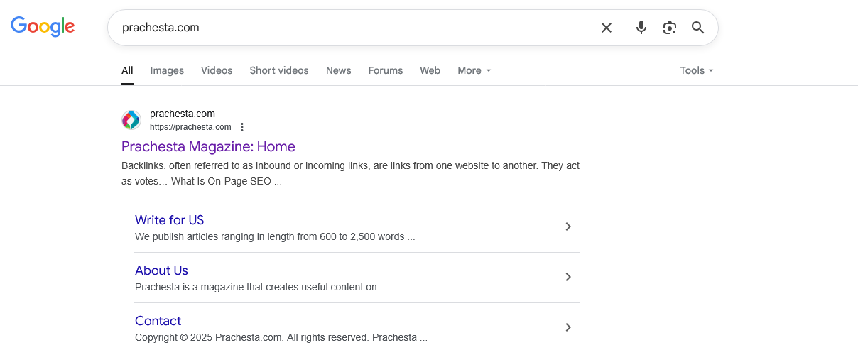 Prachesta.com on Search Engine